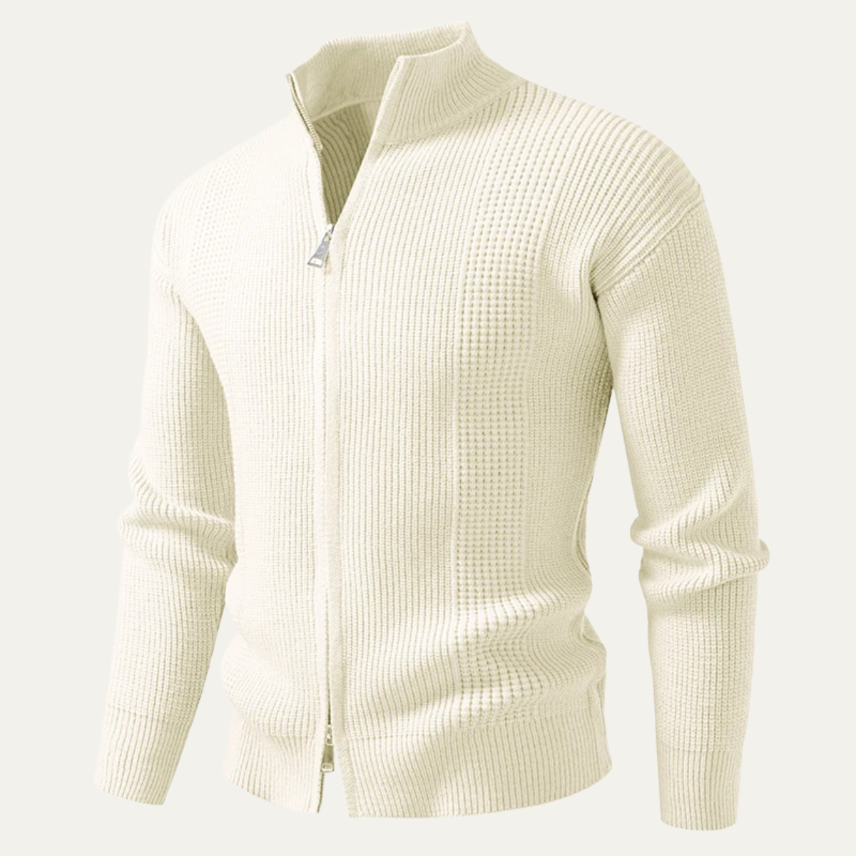 Men's Cozy Ribbed Zipper Cardigan Sweater