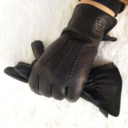 Insulated Men's Leather Cold Weather Gloves