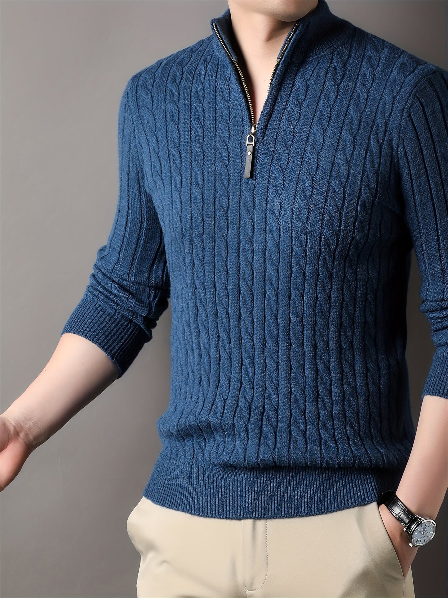 Warm and Cozy Striped Mens Sweater