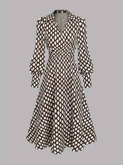 Classic Geometric Pattern Women's Dress