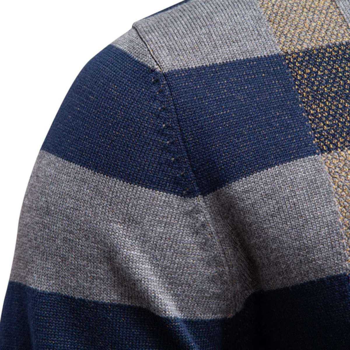 Classic Mens Plaid Crew Neck Sweater