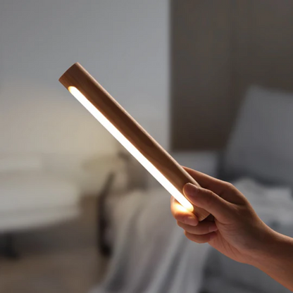 Rotatable Wooden LED Wall Lamp - Magnetic Detachable & Stepless Dimming Rechargeable Wall Light