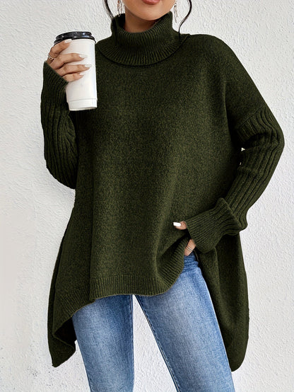 Women's Chic Asymmetrical Turtleneck Jumper