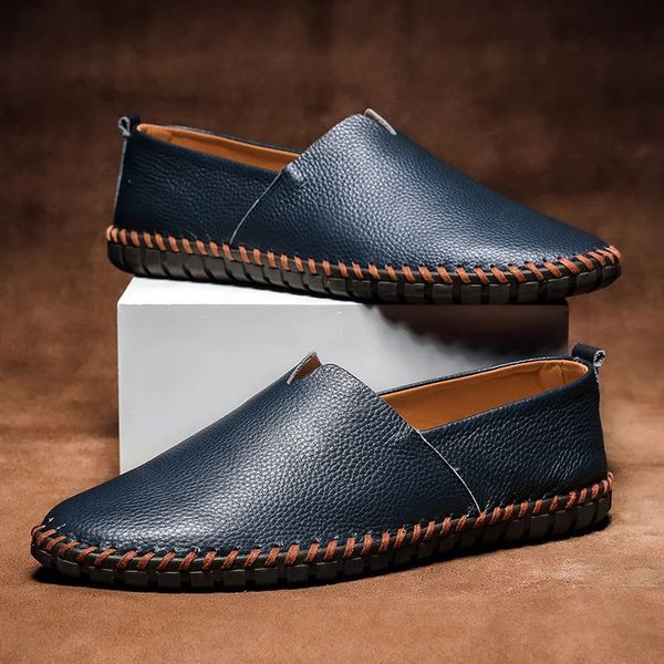 Soft Leather Slip On Loafers for Men - OutfitLondon