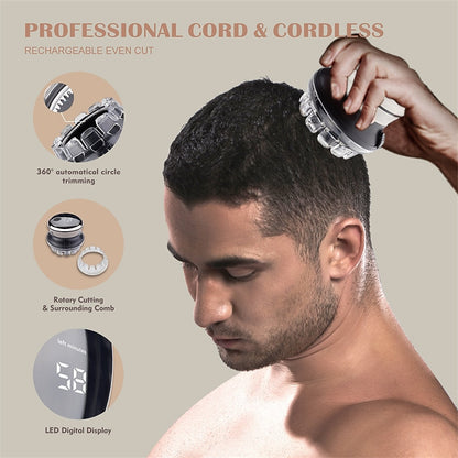 Cordless Rechargeable Hair Clippers and Shaver For Men LED Display