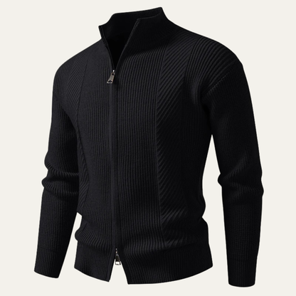 Men's Cozy Ribbed Zipper Cardigan Sweater