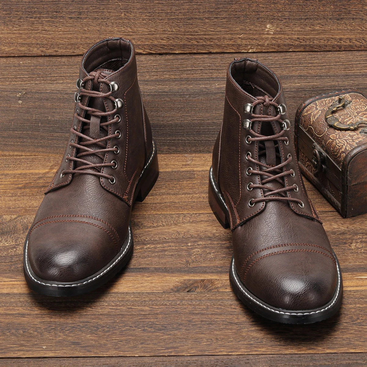 Tough Leather Lace Up Men's Ankle Boots - OutfitLondon