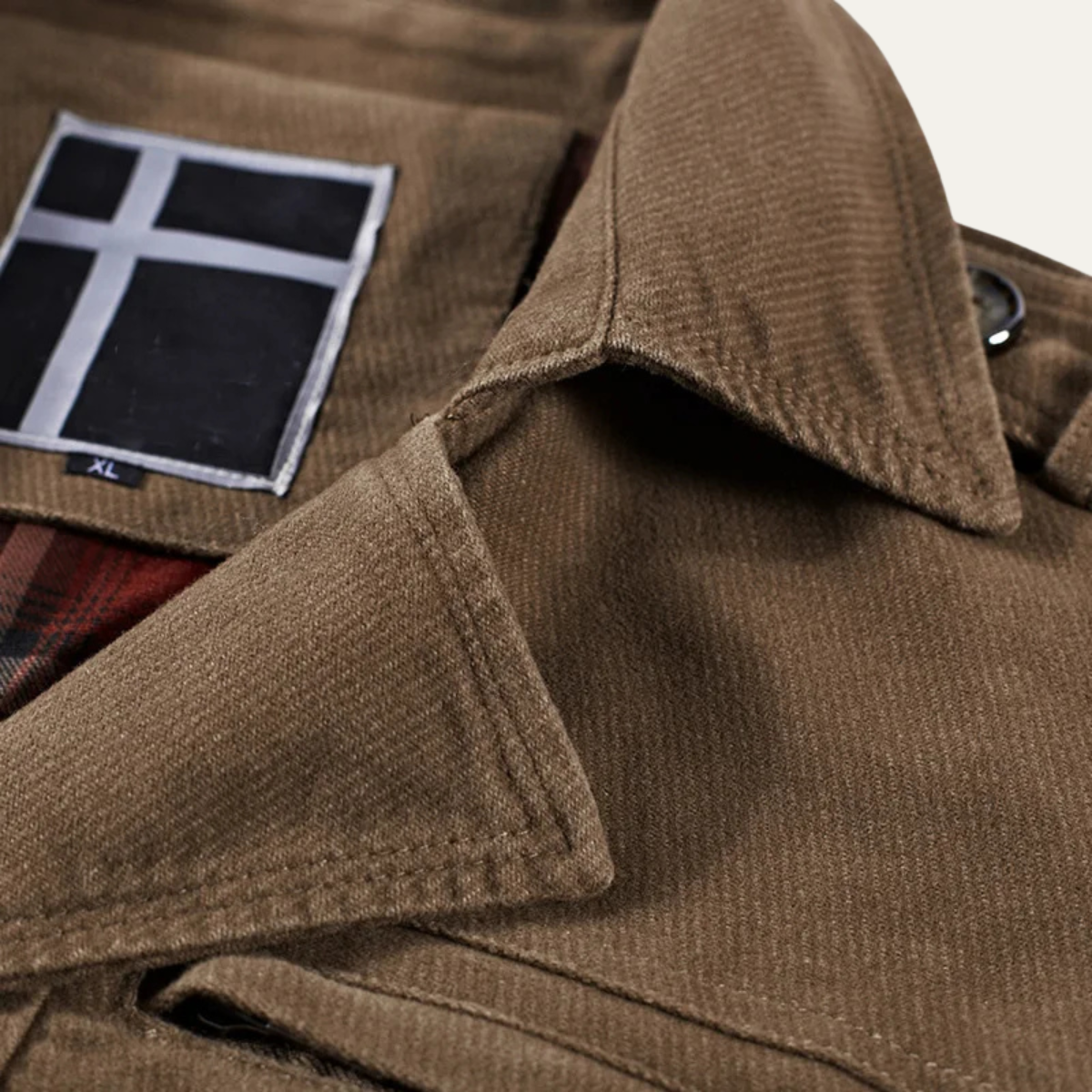Classic Plaid Lined Men's Outdoor Coat