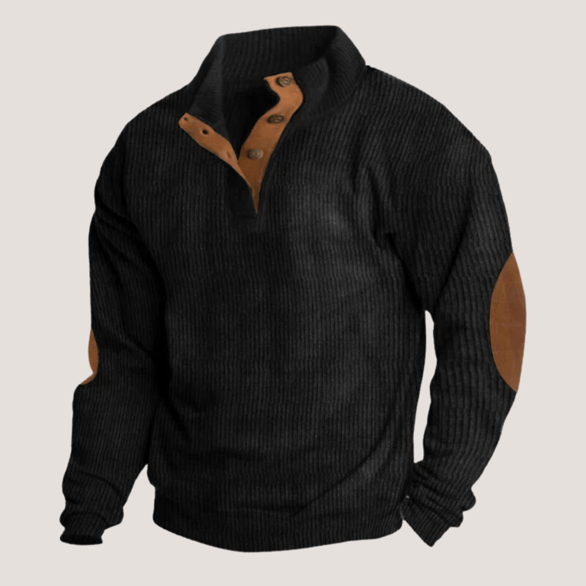 Rugged Men's Textured Crew Sweater