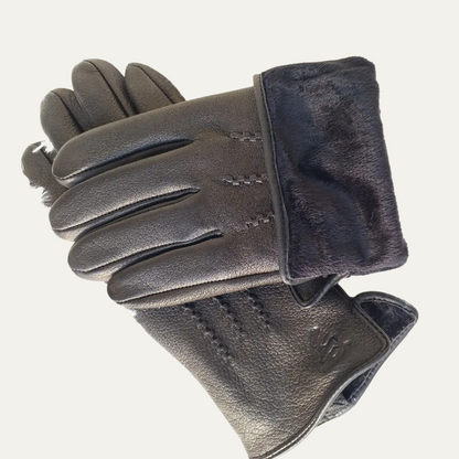 Insulated Men's Leather Cold Weather Gloves