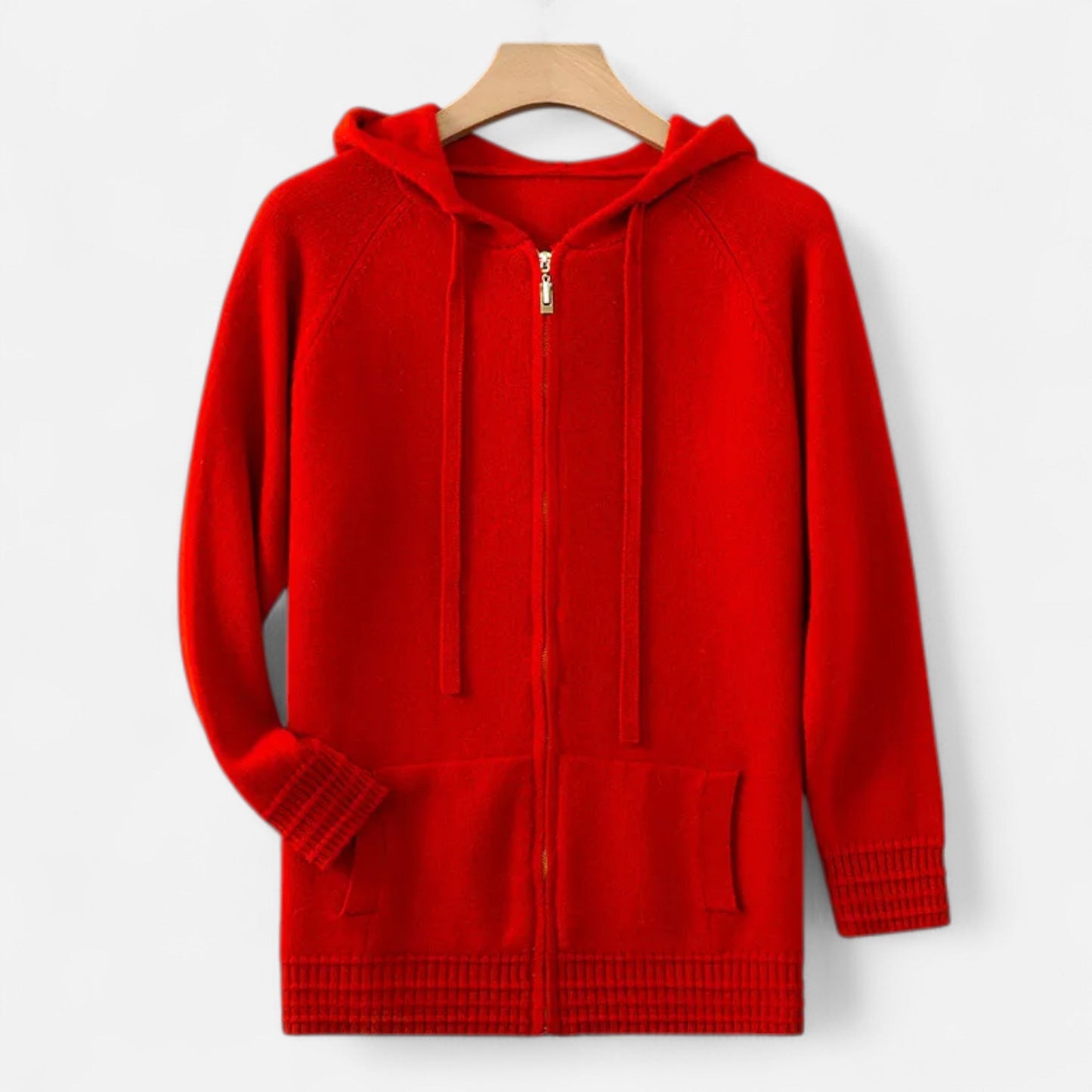 Soft Knit Hoodie Zip Up Sweater