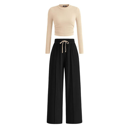 Soft Knit Long Sleeve Crop Top and Legging Set