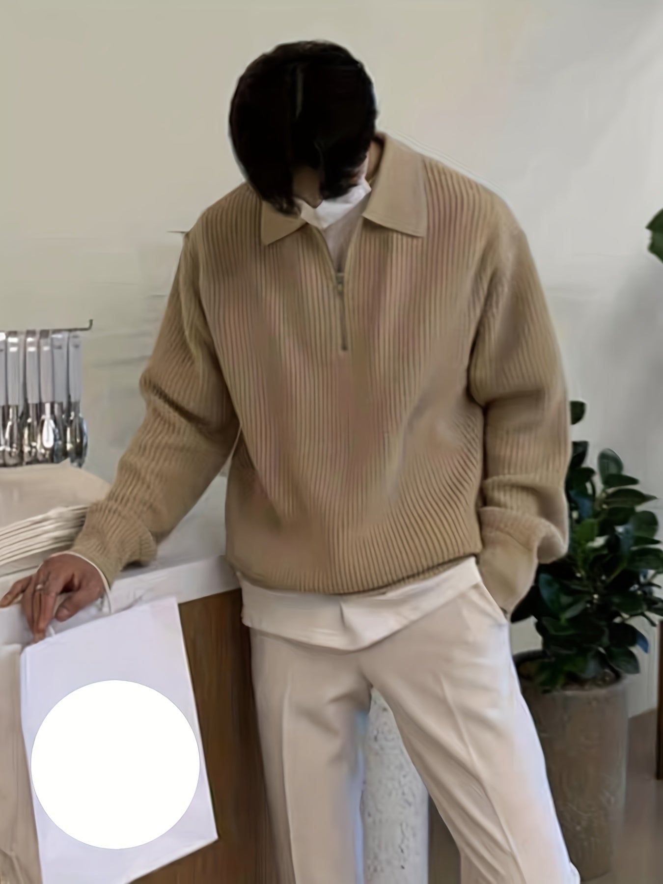 Warm Quarter Zip Mens Fleece Sweater
