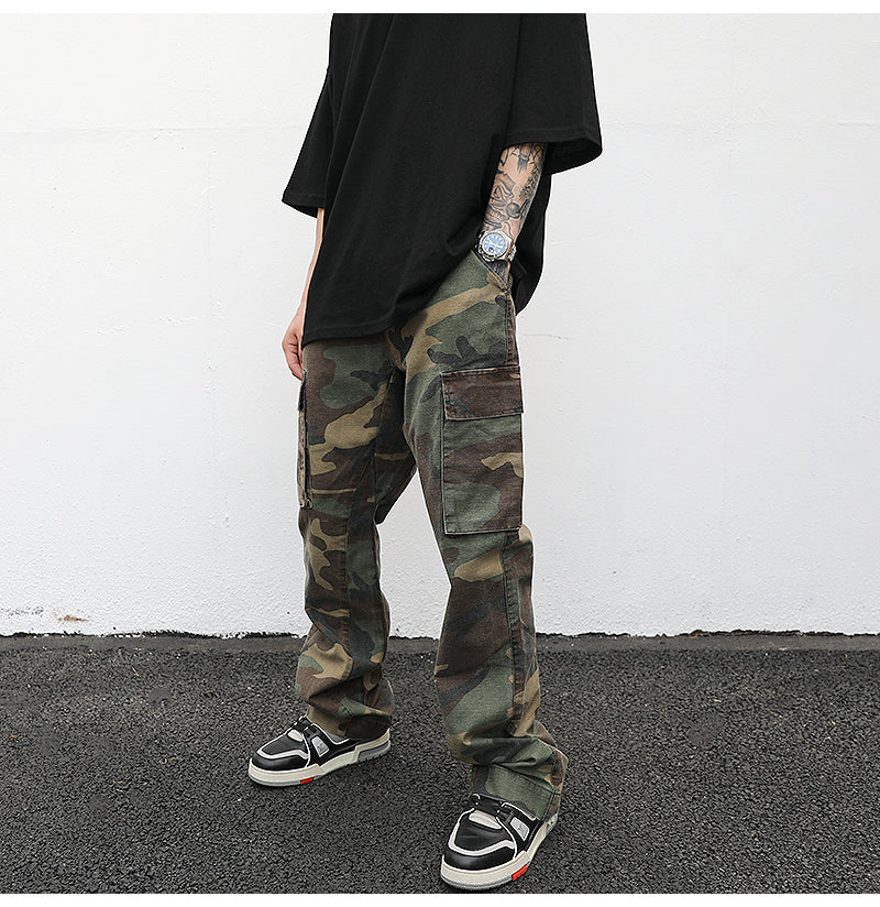Men's Casual Cotton Straight Leg Cargo Pants