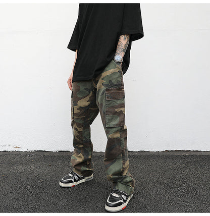 Men's Casual Cotton Straight Leg Cargo Pants
