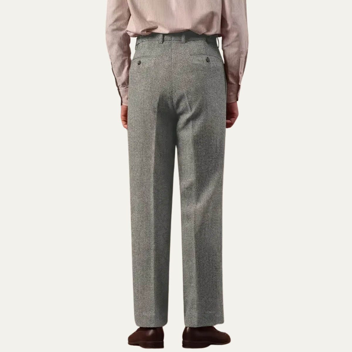 Classic Slim Fit High Waisted Dress Trousers