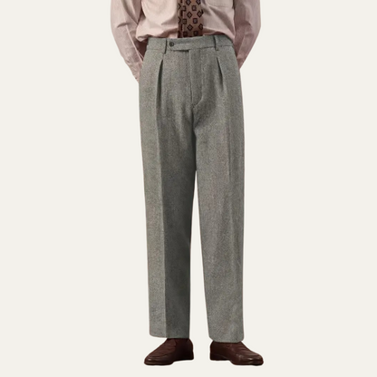 Classic Slim Fit High Waisted Dress Trousers