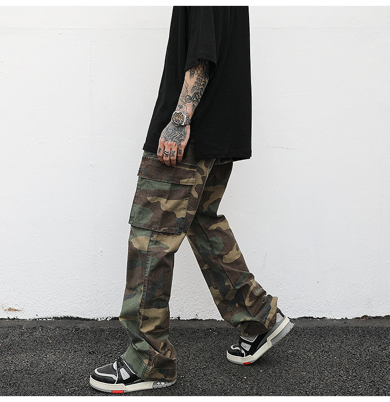 Men's Casual Cotton Straight Leg Cargo Pants