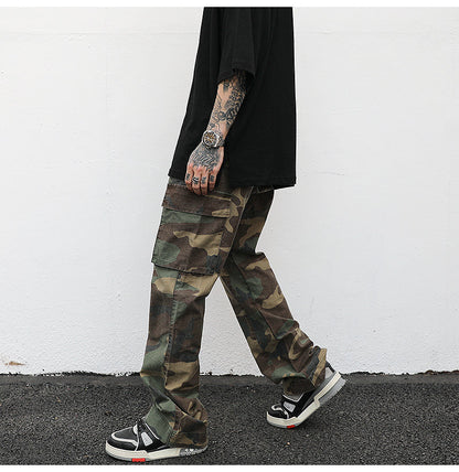 Men's Casual Cotton Straight Leg Cargo Pants