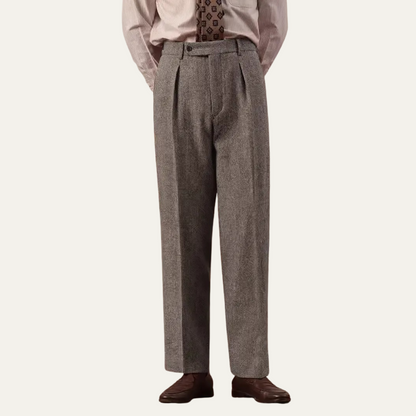 Classic Slim Fit High Waisted Dress Trousers