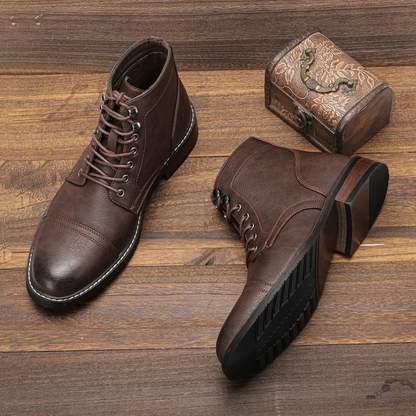 Tough Leather Lace Up Men's Ankle Boots