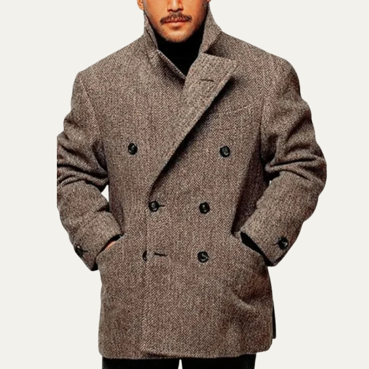 Classic Men's Double Breasted Wool Winter Coat