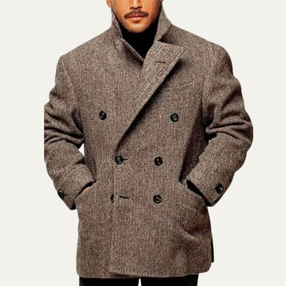 Classic Men's Double Breasted Wool Winter Coat