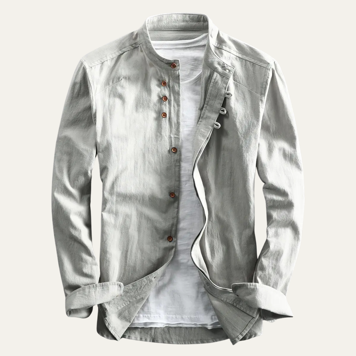 Classic Men's Linen Button Down Collar Shirt