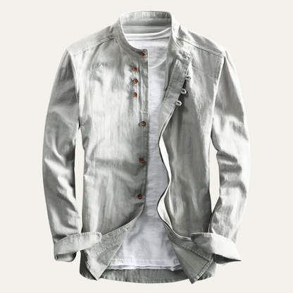 Classic Men's Linen Button Down Collar Shirt