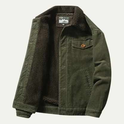 Rustic Mens Corduroy Button Down Winter Jacket