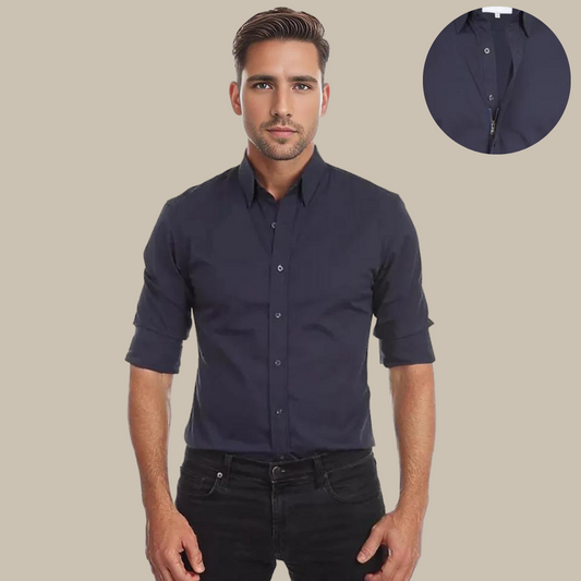 Easy Care Men's Zip Shirt for Work - OutfitLondon