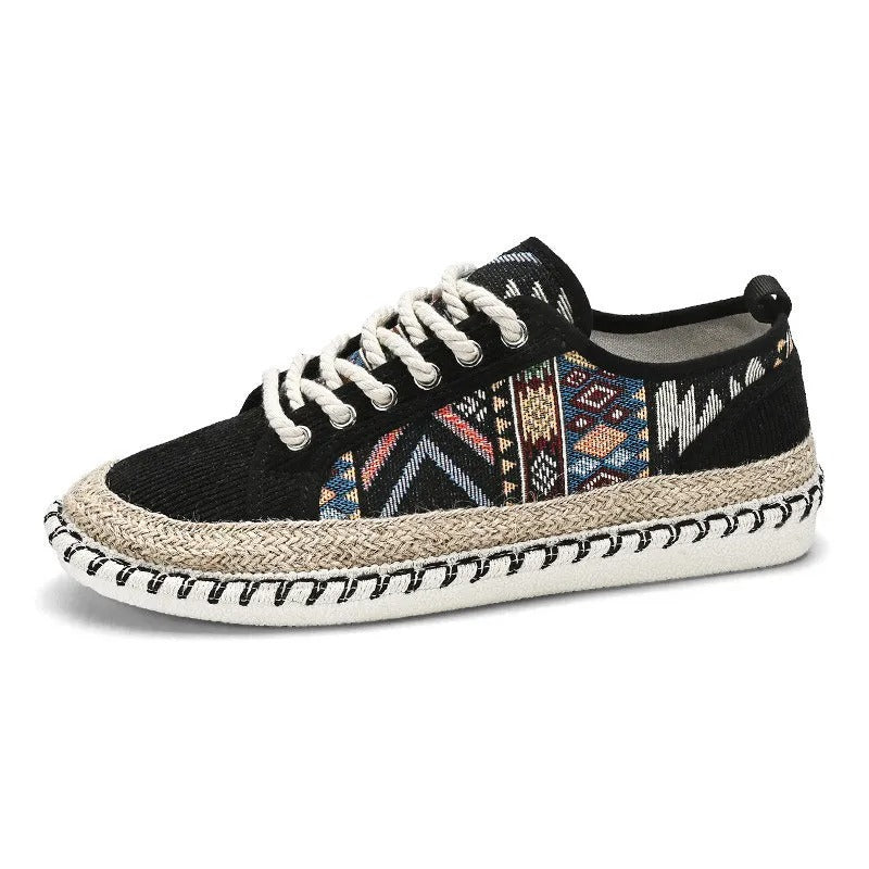 Natural Fiber Lace Up Casual Shoe - OutfitLondon