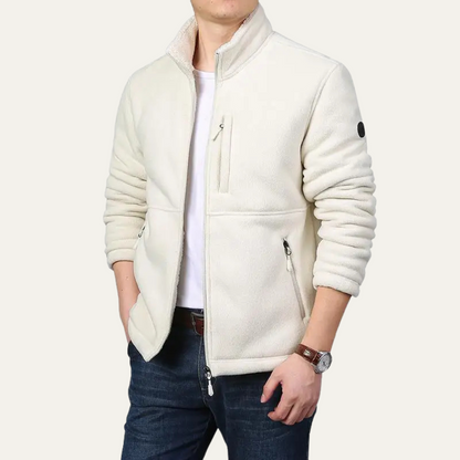 Warm Men's Fleece Winter Coat with Pockets