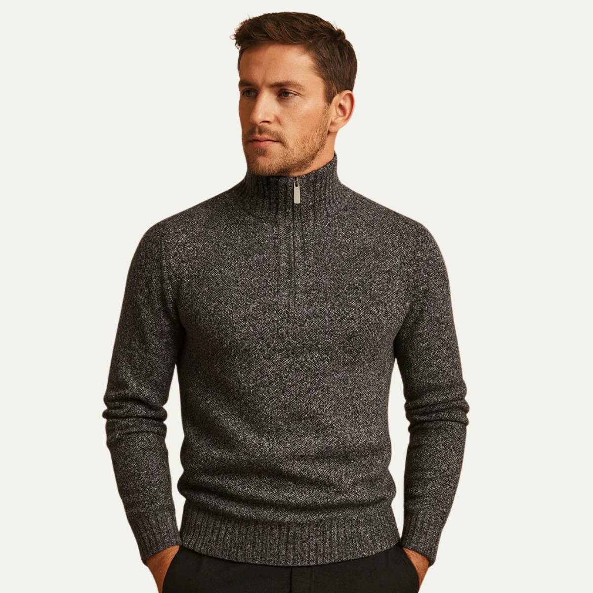 Warm Quarter Zip Fleece Pullover Sweater