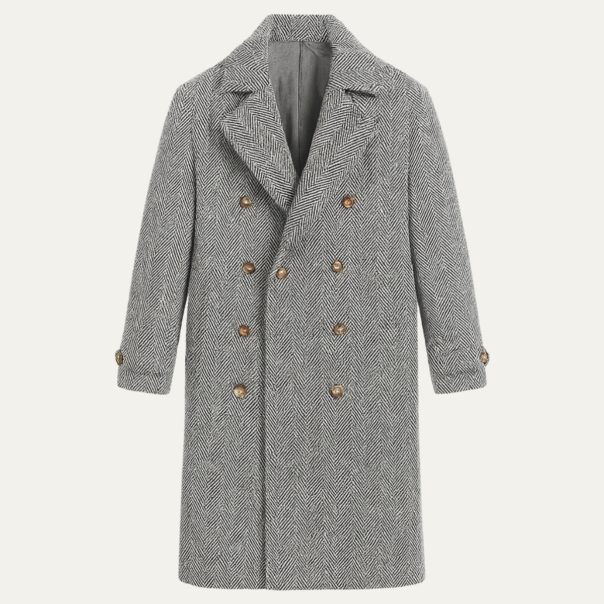 Classic Men's Wool Double Breasted Overcoat - OutfitLondon