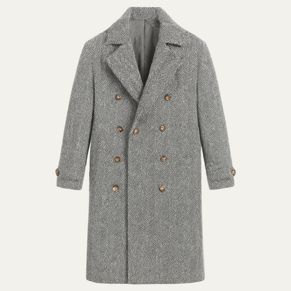 Classic Men's Wool Double Breasted Overcoat - OutfitLondon