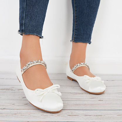 Women Mary Jane Flats Round Toe Slip on Ballet Flat Shoes