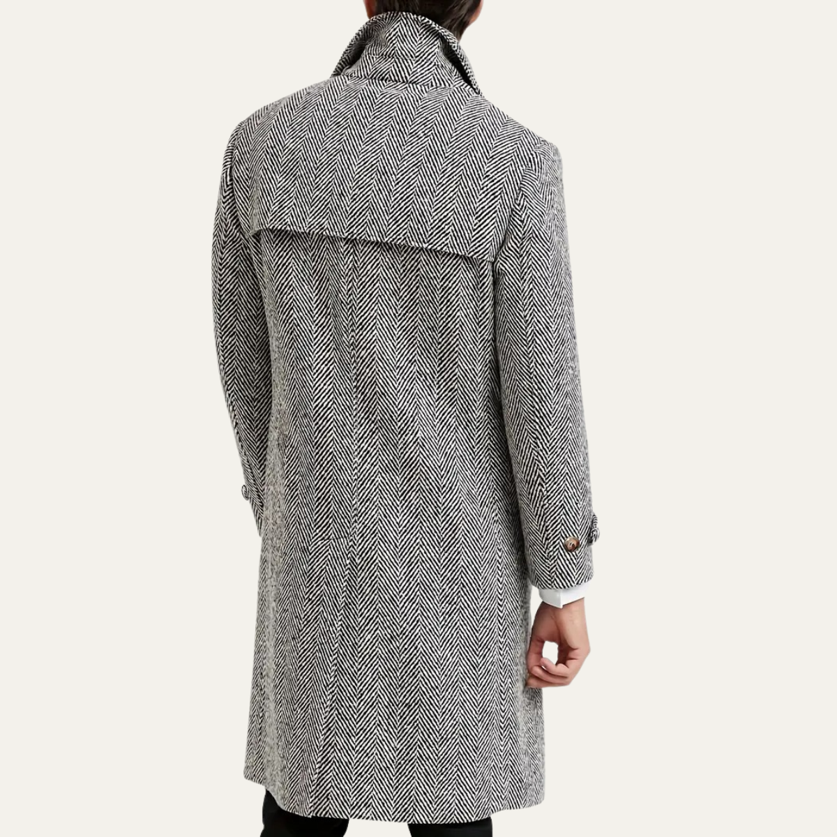 Classic Men's Wool Double Breasted Overcoat