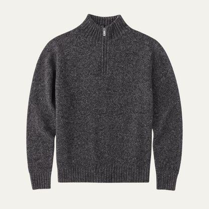 Warm Quarter Zip Fleece Pullover Sweater - OutfitLondon