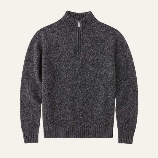 Warm Quarter Zip Fleece Pullover Sweater - OutfitLondon