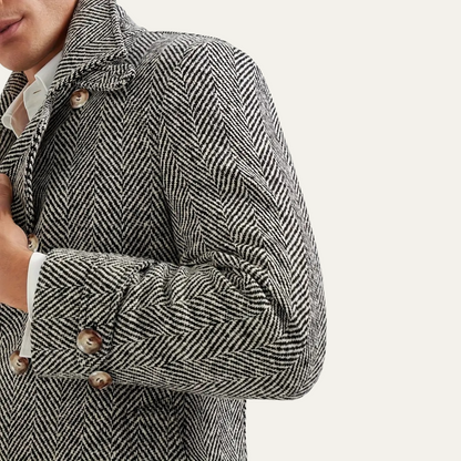 Classic Men's Wool Double Breasted Overcoat