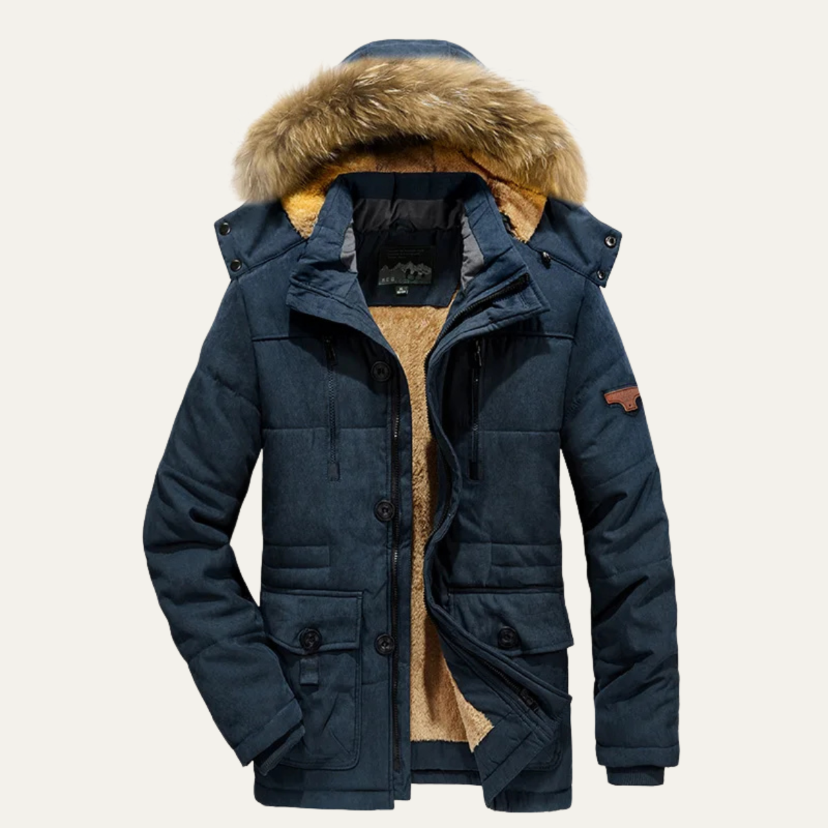 Warm Waterproof Mens Parka Jacket with Multiple Pockets