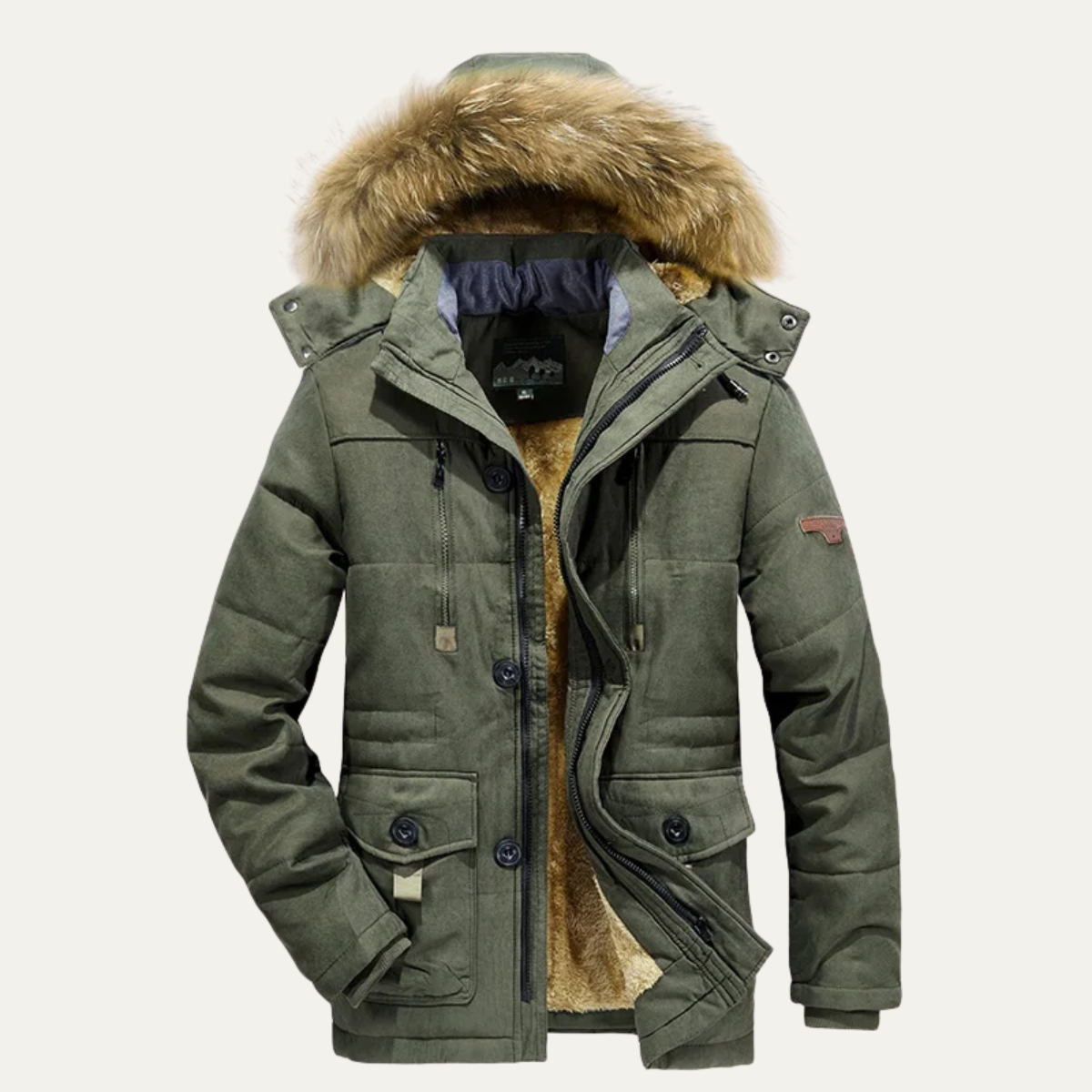 Thermal Men's Insulated Fleece Parka Coat