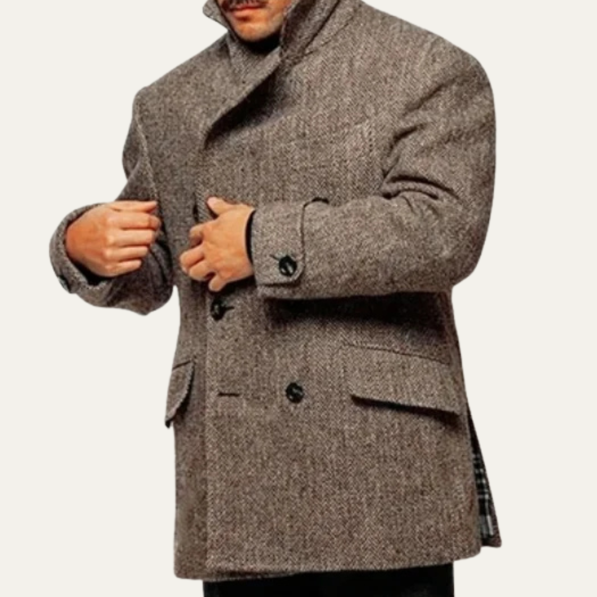 Classic Men's Double Breasted Wool Winter Coat