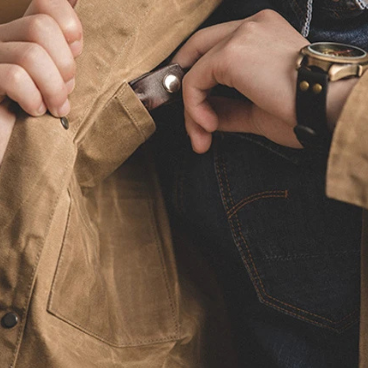 Classic Mens Waterproof Canvas Parka Jacket