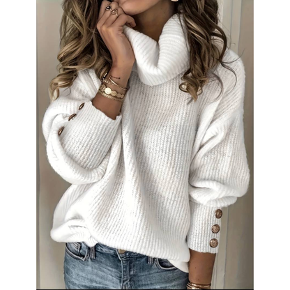 Relaxed Fit Women's Turtleneck Sweater - OutfitLondon