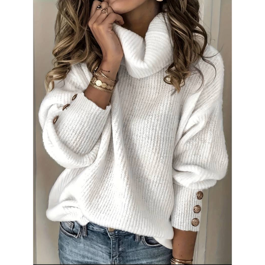 Relaxed Fit Women's Turtleneck Sweater - OutfitLondon