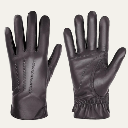 Warm Men's Fleece Lined Leather Gloves