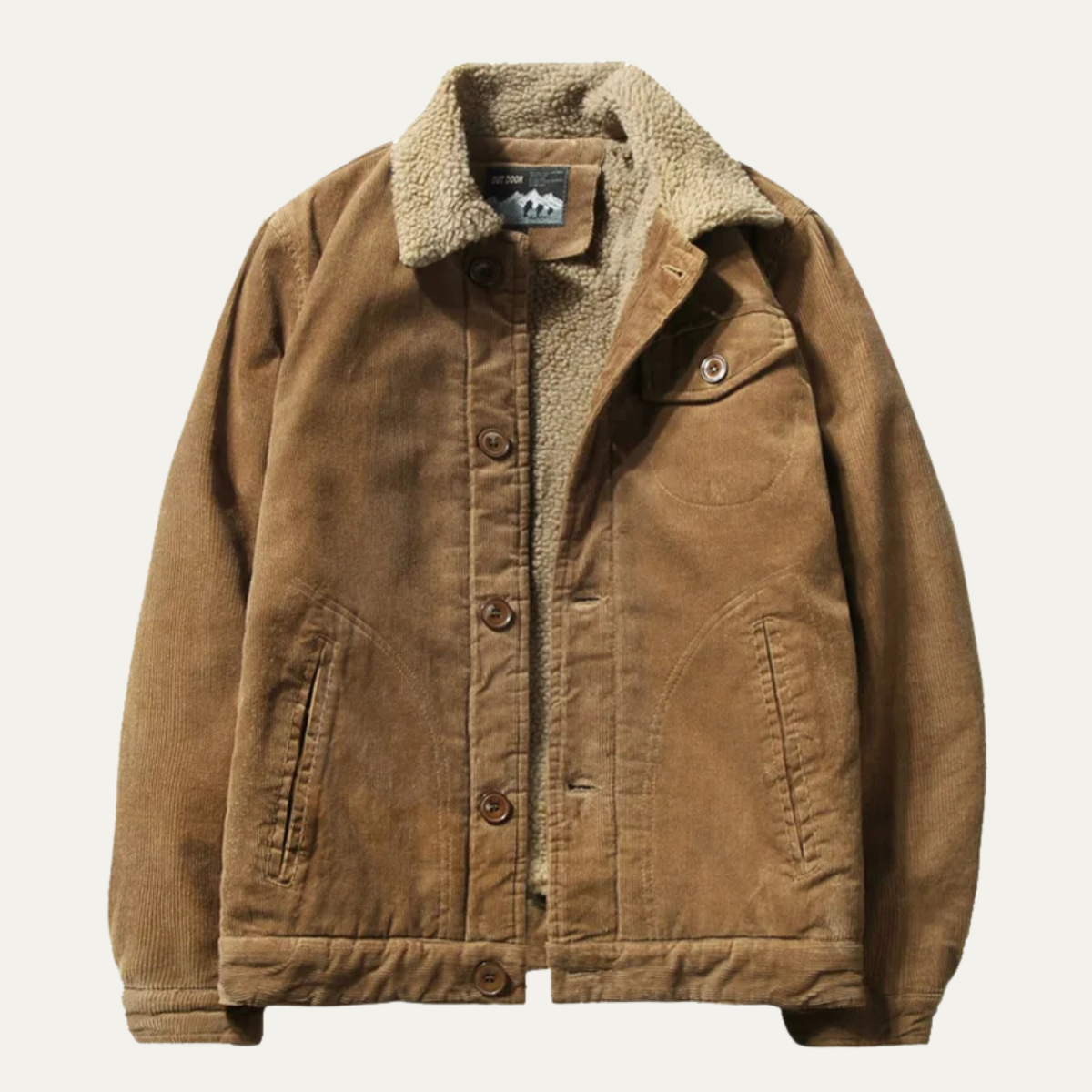 Rustic Mens Corduroy Button Down Winter Jacket - OutfitLondon