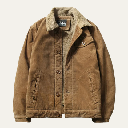 Rustic Mens Corduroy Button Down Winter Jacket - OutfitLondon